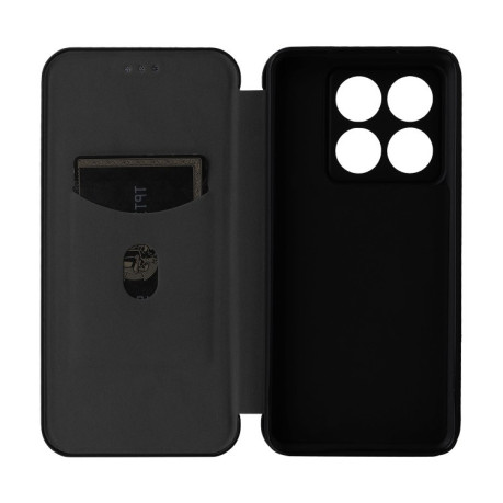 Чехол-книжка Carbon Fiber Texture на Xiaomi 14T Pro - черный