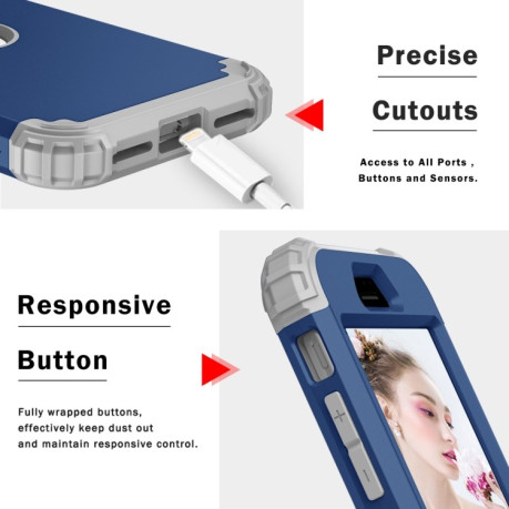 Противоударный чехол Three-piece Anti-drop на iPhone SE 3/2 2022/2020 - синий
