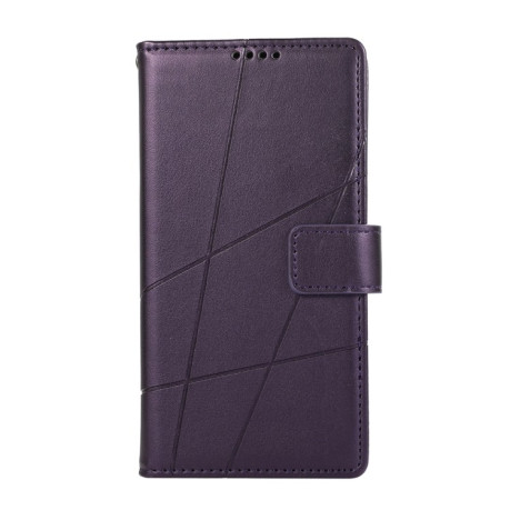 Чехол-книжка PU Genuine Leather Texture Embossed Line для Samsung Galaxy M55 - фиолетовый