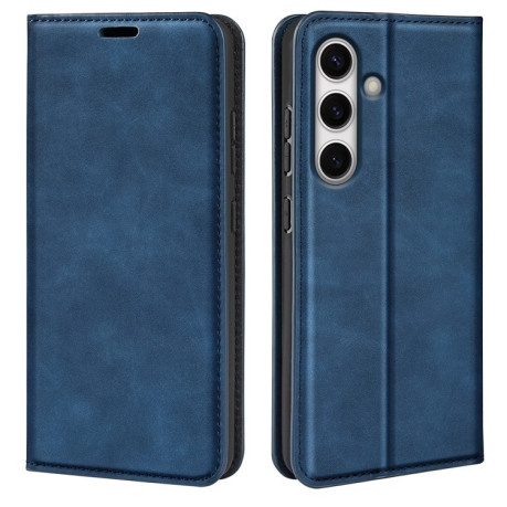 Чехол-книжка Retro Skin Feel Business Magnetic на Samsung Galaxy S24 FE 5G - синий