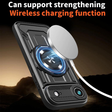 Противоударный чехол Armor Rotating Holder MagSafe для iPhone Air - фиолетовый