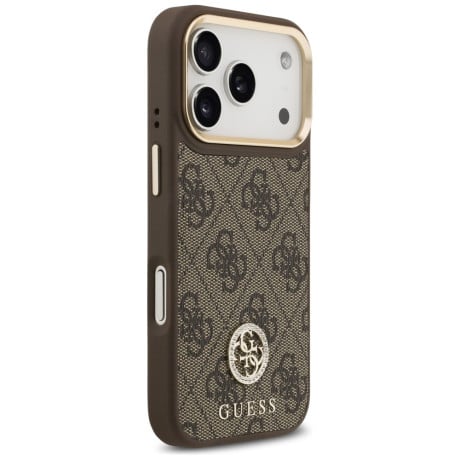 Оригінальний чохол Guess 4G Strass Logo з MagSafe на iPhone 17 Pro - brown