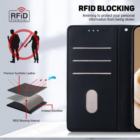Чохол-книжка Cute Cats RFID Leather для Xiaomi Redmi Note 14 4G 164.84mm - чорний