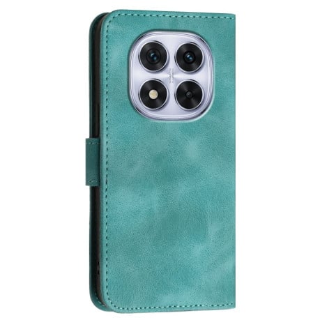 Чохол-книжка Grid Butterfly Embossed Pattern Flip Leather для Xiaomi Redmi Note 14 Pro 5G/Poco X7 - блакитний