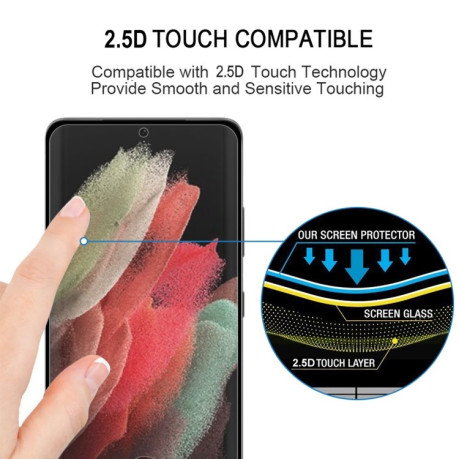 Защитное стекло 9H HD 3D Curved (Edge Glue) для Samsung Galaxy S22 Ultra 5G - черный