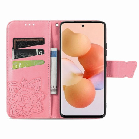 Чехол-книжка Butterfly Love Flower Embossed на Xiaomi 12 Lite - розовый