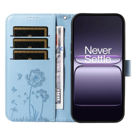 Чохол-книжка з тисненням Dandelion та магнітним хлястиком на OnePlus Ace 5 Racing / Nord CE 5 - блакитний