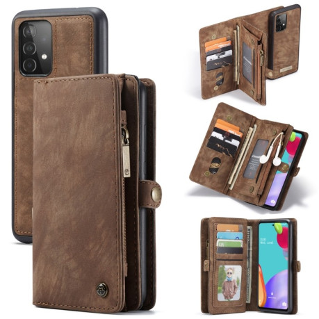 Чохол-гаманець CaseMe 008 Series Zipper Style Samsung Galaxy A52/A52s - коричневий