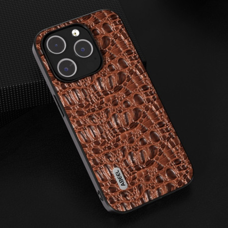 Чохол ABEEL Genuine Leather Canopy для iPhone 15 Pro Max - коричневий