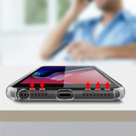Ударозащитный чехол Color Button Clear на iPhone SE 3/2 2022/2020/7/8 - прозрачно-черный