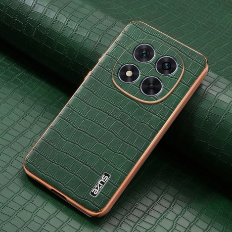Чохол AZNS Electroplated Frame Crocodile Texture на Xiaomi Redmi Note 14 Pro 5G/Poco X7 - зелений