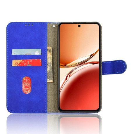 Чохол-книжка у стилі Retro м'яке покриття Skin Feel діловий дизайн на OPPO Reno12 F/12 FS 5G - синій