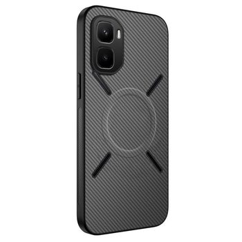 Магнитный чехол Wanlonfeng серии TQ с текстурой карбона на Infinix GT 50 Pro — серый