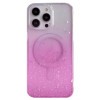 Прозрачный чехол Classic Hybrid  MagSafe Glitter для iPhone 15 - розовый