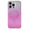 Прозрачный чехол Classic Hybrid  MagSafe Glitter для iPhone 15 Plus - розовый
