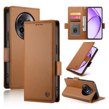 Чехол-книжка Side Buckle Magnetic Frosted Leather для Realme 13+ - коричневий