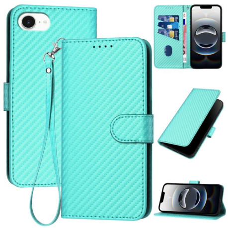 Чохол-книжка Carbon Fiber Texture на iPhone 16e YX0070 - блакитний