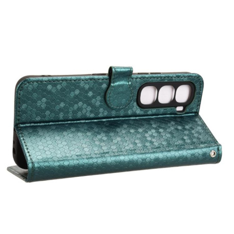 Чехол-книжка с фактурой Honeycomb Dot и магнитным хлястиком на Infinix Hot 60i 4G / Hot 60 5G - зеленый