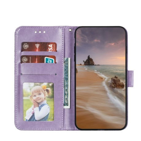 Чехол-книжка Lace Flower для Xiaomi Redmi Note 11 / Poco M4 Pro 5G - фиолетовый