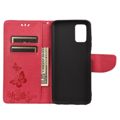 Чехол-книжка Floral Butterfly для Xiaomi Redmi 10 - красный