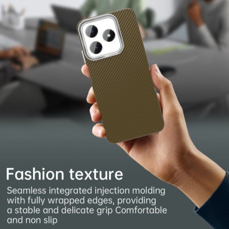 Ударозахисний чохол HMC Carbon Fiber Series IMD на Realme C61/C63/Note 60/Note 60x - коричневий