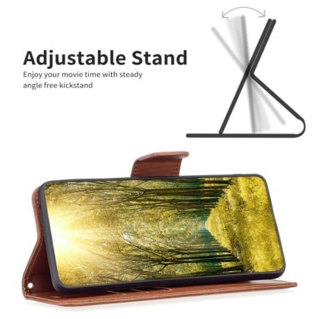 Чохол-книжка Lambskin Texture Pure Color для Motorola Moto G55 - коричневий