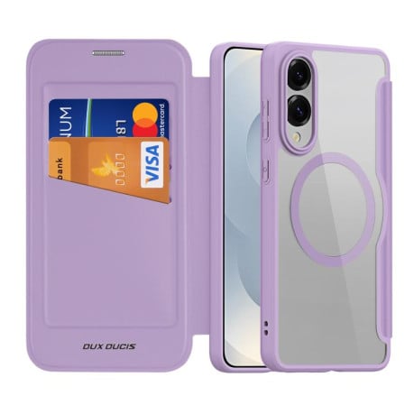 Чохол-книжка DUX DUCIS Skin X Pro Series Magsafe для Samsung Galaxy S25 Edge 5G - фіолетовий