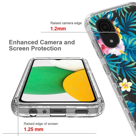 Противоударный чехол Transparent Painted для Samsung Galaxy A03 Core - Banana Leaf