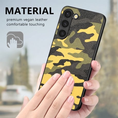 Противоударный чехол Camouflage для Samsung Galaxy S23+Plus 5G - зеленый