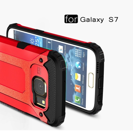 Противоударный чехол Rugged Armor на Galaxy S7 / G930 - красный