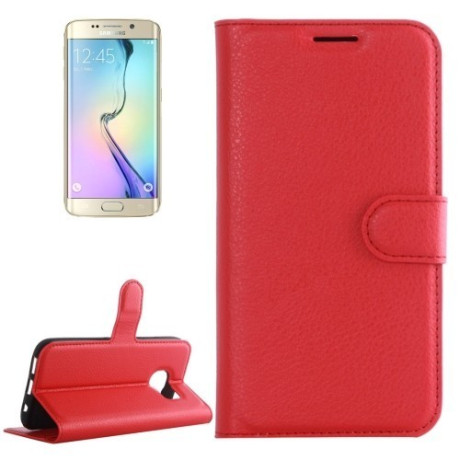 Чехол Книжка Litchi Texture Wallet Red для Samsung Galaxy S6 Edge / G925