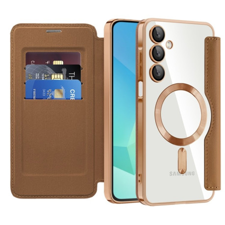 Чохол-книжка Shield MagSafe RFID Anti-theft Leather  для Samsung Galaxy A16 5G - коричневий