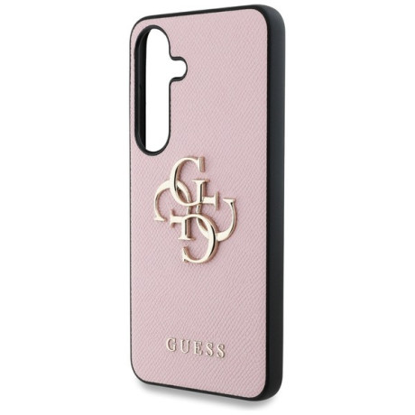 Оригинальный чехол Guess Grained Big 4G Logo Small Classic Logo для Samsung Galaxy S25 - Pink