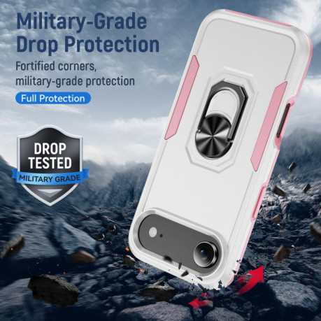 Противоударный чехол Heavy Duty Armor для iPhone Air - White+Pink