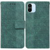Чехол-книжка Geometric Embossed для Xiaomi Redmi A1/A2 - зеленый