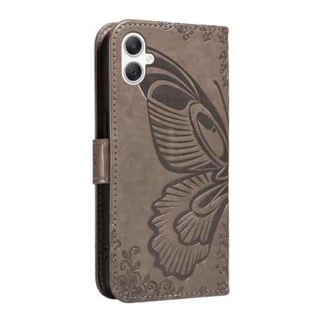 Чехол-книжка Swallowtail Butterfly Embossed Leather на Samsung Galaxy A07 5G - серый