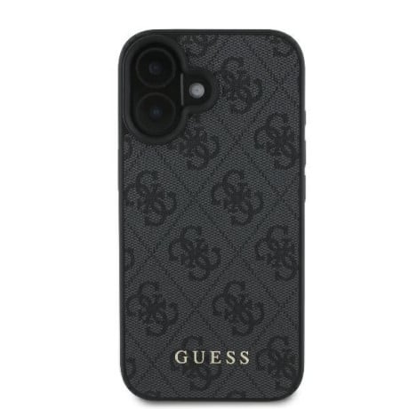 Оригинальный чехол Guess Metal Gold Logo для iPhone 16 Plus - Black