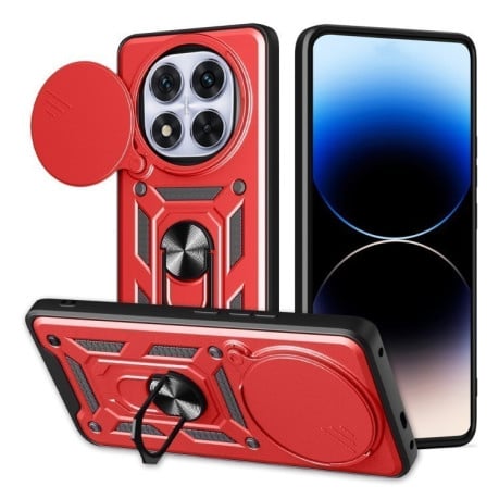 Противоударный чехол Sliding Camshield для Xiaomi Redmi Note 14 Pro+ 5G - красный