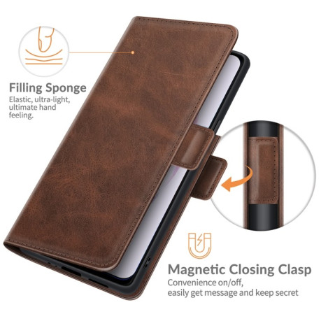 Чехол-книжка Dual-side Magnetic Buckle для Samsung Galaxy S22 Plus 5G - коричневый