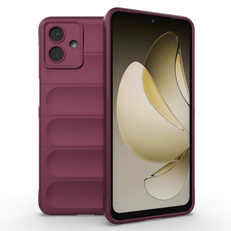 Силиконовый чехол Magic Flannel для Samsung Galaxy A07 4G - винно-красный