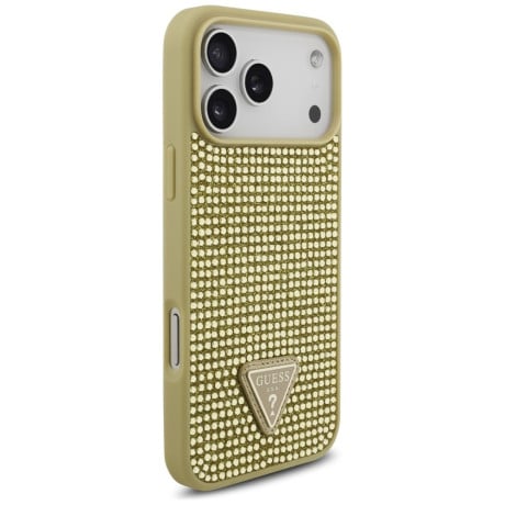 Оригинальный чехол Guess Rhinestone Triangle Logo на iPhone 17 Pro Max - Gold