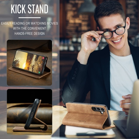 Чохол-книжка CaseMe-013 Multifunctional для Samsung Galaxy S24 FE 5G - коричневий