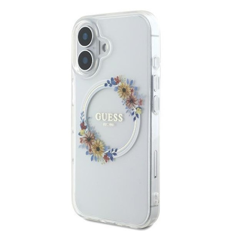 Оригінальний чохол Guess IML Flowers Wreath MagSafe для iPhone 16 - Clear
