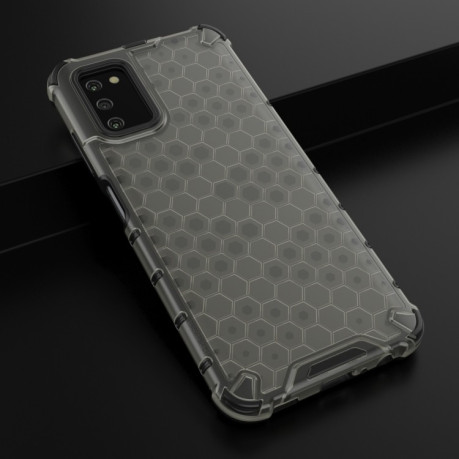 Противоударный чехол Honeycomb на Samsung Galaxy A03s - черный