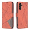 Чехол-книжка Rhombus Texture для Samsung Galaxy A55 - коричневый