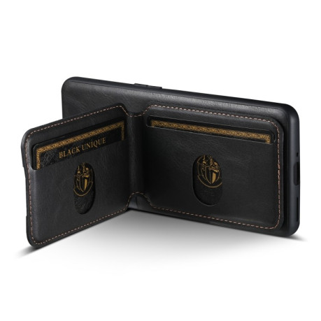 Чохол протиударний Suteni H02 Leather Wallet Stand для OnePlus 12 - чорний