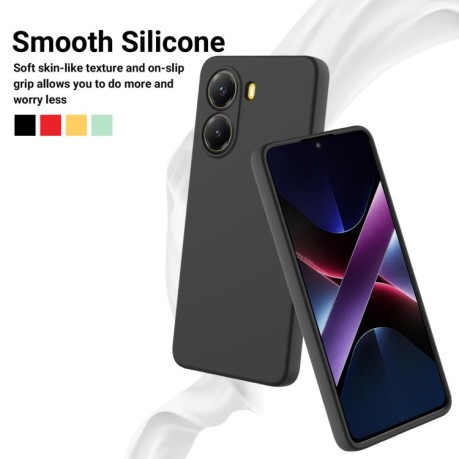 Силіконовий чохол Solid Color Liquid Silicone на Xiaomi Poco X7 Pro - чорний