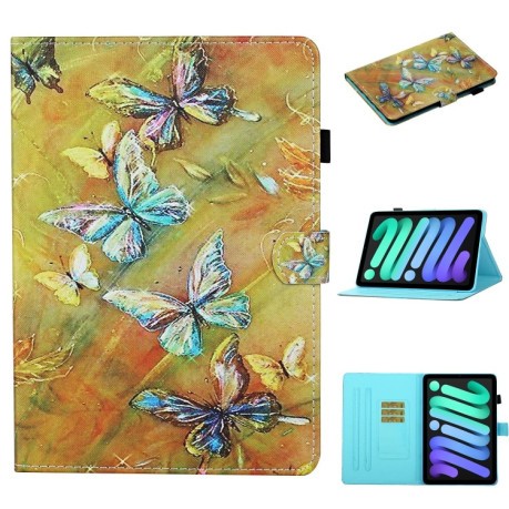 Чехол-книжка Coloured Drawing для iPad mini 6 - Butterflies