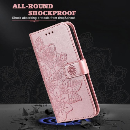 Чохол-книжка 7-petal Flowers Embossing для Motorola Moto G15/G15 Power - золото
