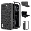 Кожаный чехол ABEEL Genuine Leather Ostrich Texture для Google Pixel 9 Pro Fold - черный
